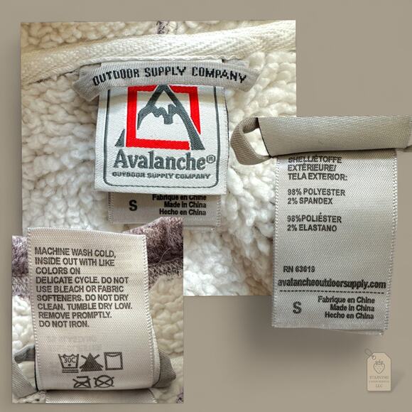 Sherpa Lined 1/4 Snap Fleece Pullover Sweater Heather Lavender Purple S - Picture 7 of 7